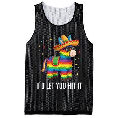 Id Let You Hit It Funny Pinata Sombrero Rainbow Fiesta Gift Mesh Reversible Basketball Jersey Tank