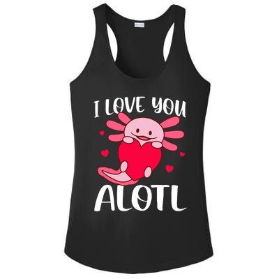 I Love You Alotl Heart Funny Valentines Day Axolotl Girl Ladies PosiCharge Competitor Racerback Tank