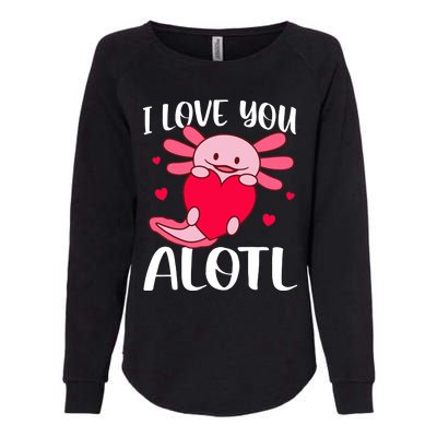 I Love You Alotl Heart Funny Valentines Day Axolotl Girl Womens California Wash Sweatshirt