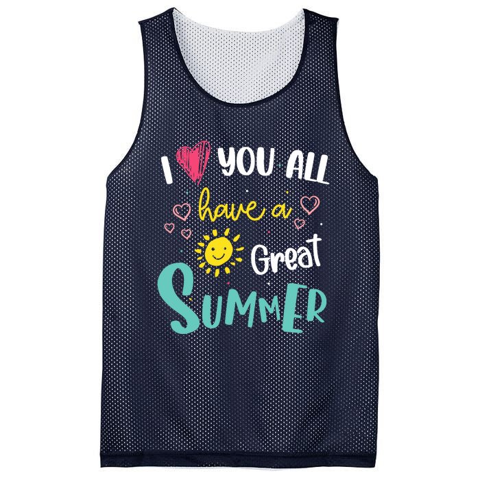 I Love You All Have a Great Summer Teachers for Wo Mesh Reversible Basketball Jersey Tank