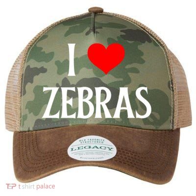 I Love Zebras I Heart Zebras Zebra Lover Equidae Wild Horse Funny Gift Legacy Tie Dye Trucker Hat