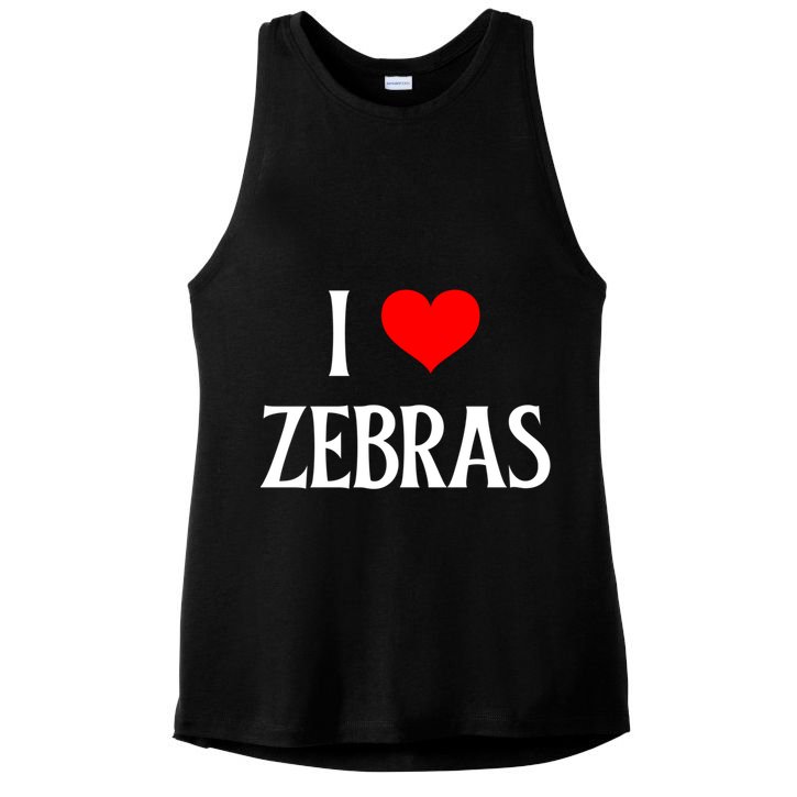 I Love Zebras I Heart Zebras Zebra Lover Equidae Wild Horse Funny Gift Ladies PosiCharge Tri-Blend Wicking Tank