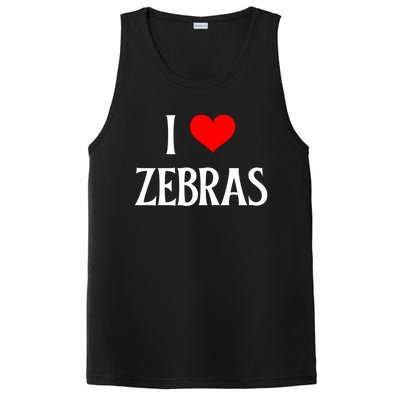 I Love Zebras I Heart Zebras Zebra Lover Equidae Wild Horse Funny Gift PosiCharge Competitor Tank