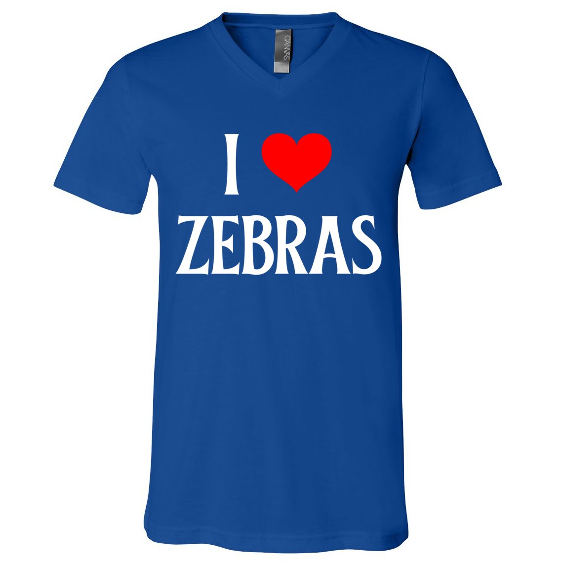 I Love Zebras I Heart Zebras Zebra Lover Equidae Wild Horse Funny Gift V-Neck T-Shirt