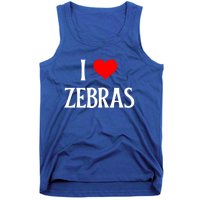 I Love Zebras I Heart Zebras Zebra Lover Equidae Wild Horse Funny Gift Tank Top