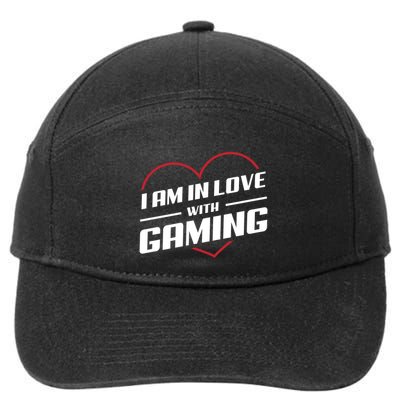 Ich Liebe Zocken! I Am In Love With Gaming! Gaming Console Cool Gift 7-Panel Snapback Hat