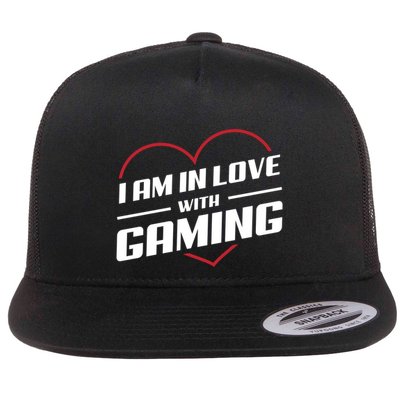 Ich Liebe Zocken! I Am In Love With Gaming! Gaming Console Cool Gift Flatbill Hat