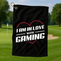 Ich Liebe Zocken! I Am In Love With Gaming! Gaming Console Cool Gift Golf Towel