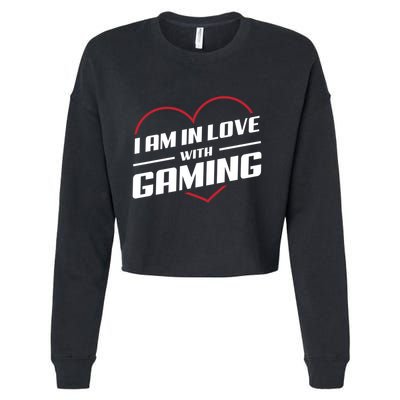 Ich Liebe Zocken! I Am In Love With Gaming! Gaming Console Cool Gift Cropped Pullover Crew