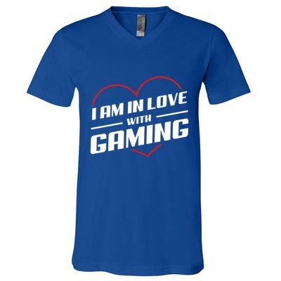 Ich Liebe Zocken! I Am In Love With Gaming! Gaming Console Cool Gift V-Neck T-Shirt