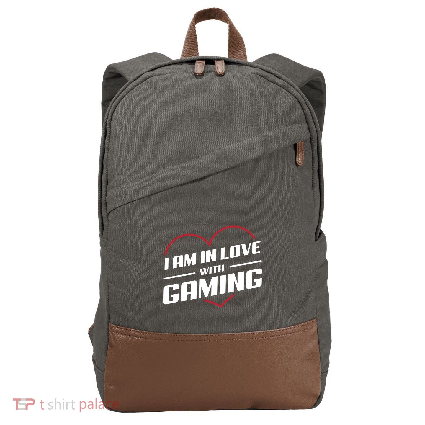 Ich Liebe Zocken! I Am In Love With Gaming! Gaming Console Cool Gift Cotton Canvas Backpack