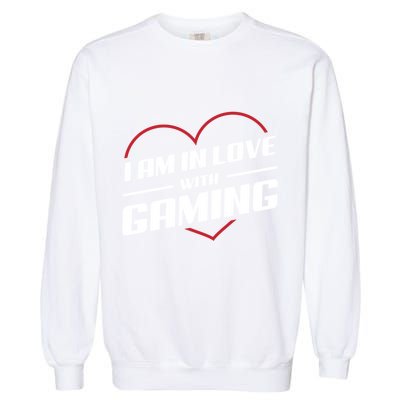 Ich Liebe Zocken! I Am In Love With Gaming! Gaming Console Cool Gift Garment-Dyed Sweatshirt