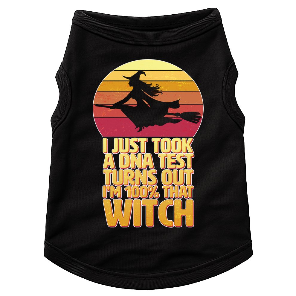 I'm 100 That Witch DNA Test Funny Halloween Doggie Tank
