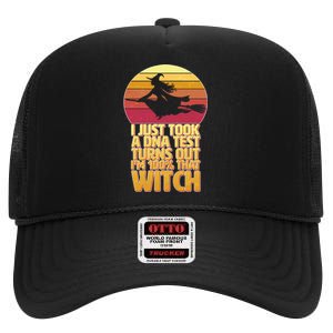 I'm 100 That Witch DNA Test Funny Halloween High Crown Mesh Back Trucker Hat