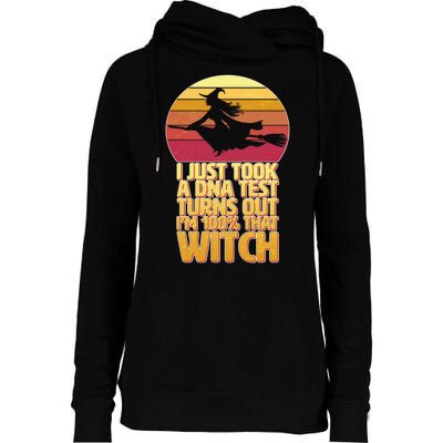 I'm 100 That Witch DNA Test Funny Halloween Womens Funnel Neck Pullover Hood