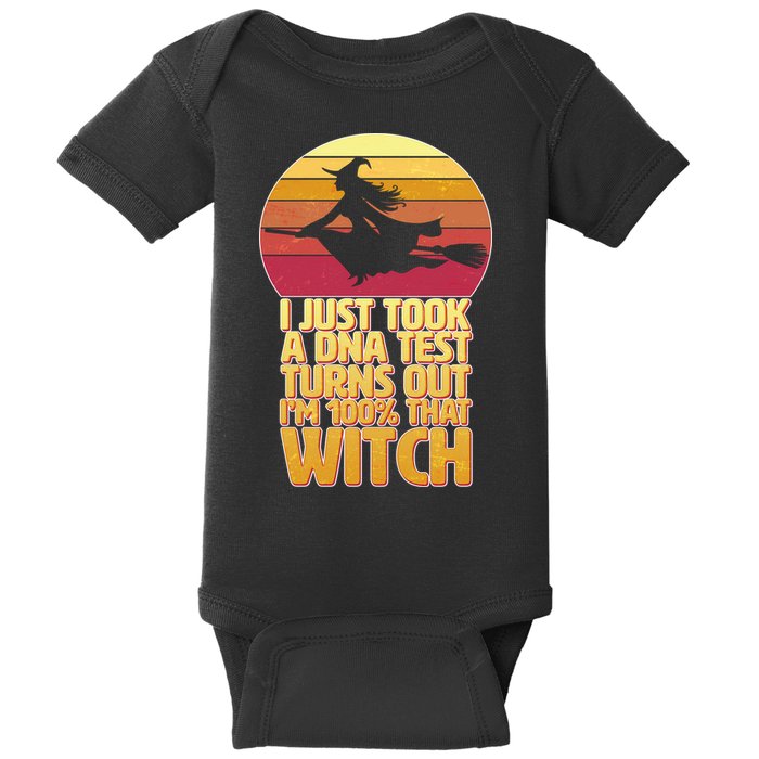 I'm 100 That Witch DNA Test Funny Halloween Baby Bodysuit