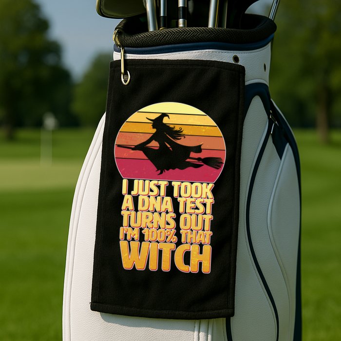 I'm 100 That Witch DNA Test Funny Halloween Golf Towel