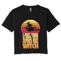 I'm 100 That Witch DNA Test Funny Halloween Women's Crop Top Tee