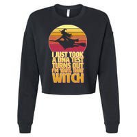 I'm 100 That Witch DNA Test Funny Halloween Cropped Pullover Crew