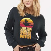 I'm 100 That Witch DNA Test Funny Halloween Cropped Pullover Crew