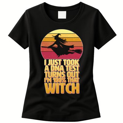 I'm 100 That Witch DNA Test Funny Halloween Womens T-Shirt