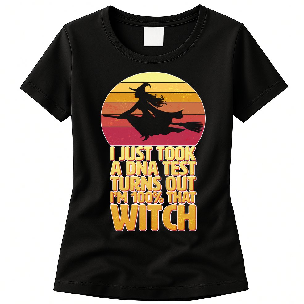 I'm 100 That Witch DNA Test Funny Halloween Womens T-Shirt