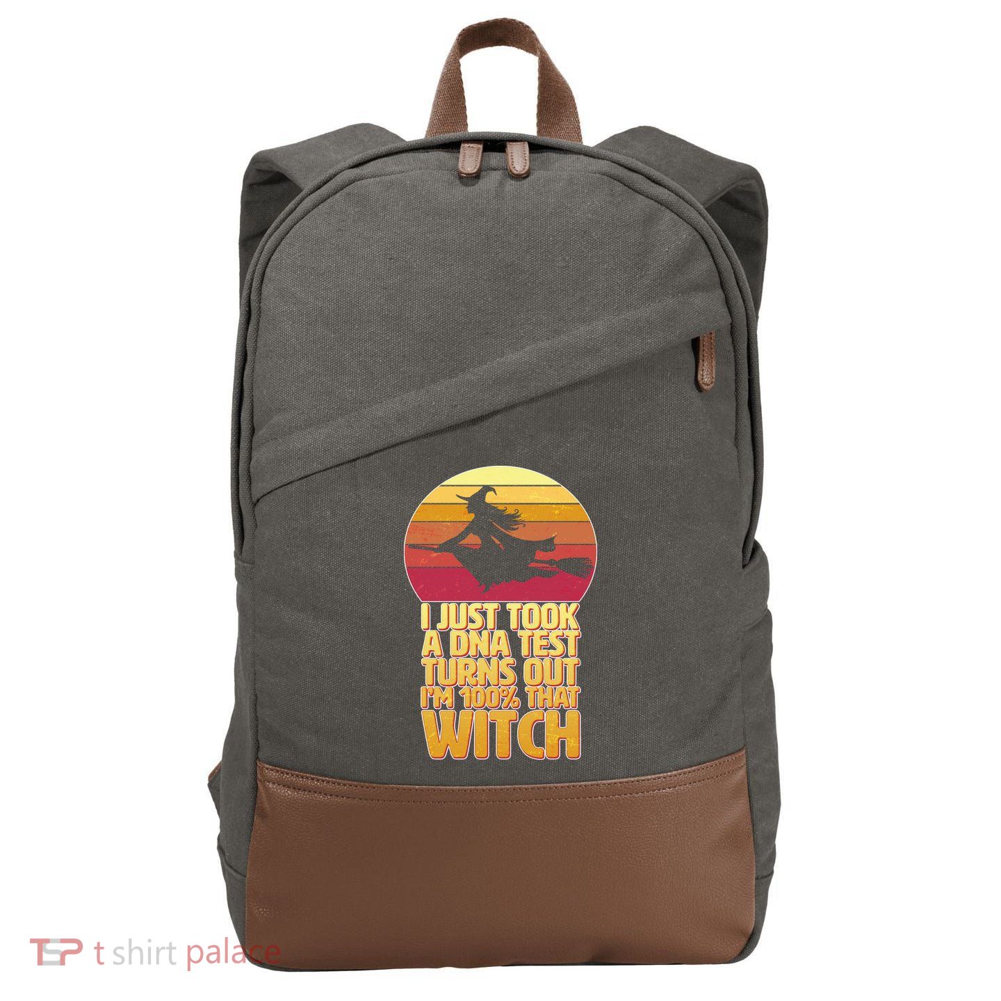 I'm 100 That Witch DNA Test Funny Halloween Cotton Canvas Backpack