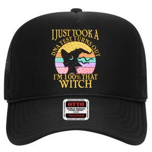 I'm 100% That Witch Halloween High Crown Mesh Back Trucker Hat