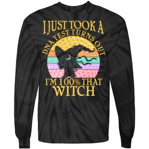 I'm 100% That Witch Halloween Tie-Dye Long Sleeve Shirt