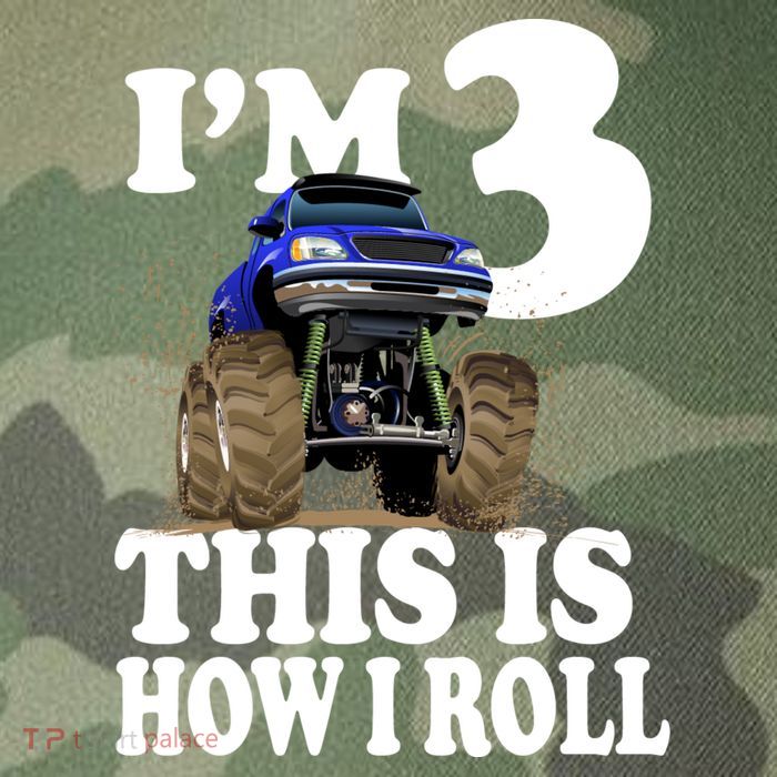 I'm 3 This Is How I Roll Monster Truck Legacy Tie Dye Trucker Hat