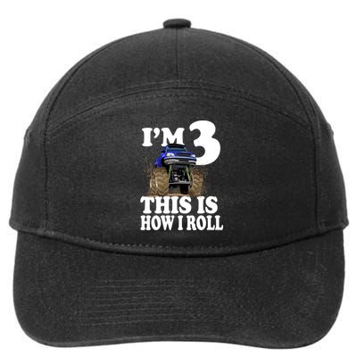 I'm 3 This Is How I Roll Monster Truck 7-Panel Snapback Hat