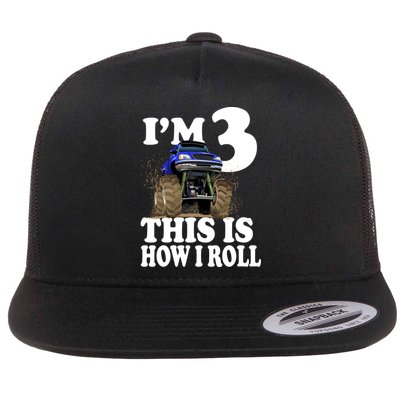 I'm 3 This Is How I Roll Monster Truck Flatbill Hat