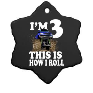 I'm 3 This Is How I Roll Monster Truck Ceramic Star Ornament