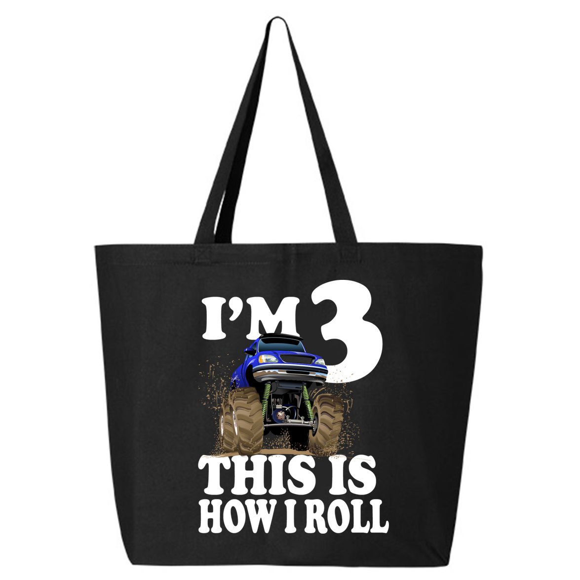 I'm 3 This Is How I Roll Monster Truck 25L Jumbo Tote