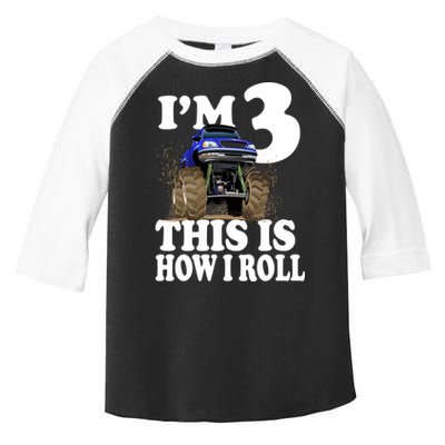 I'm 3 This Is How I Roll Monster Truck Toddler Fine Jersey T-Shirt