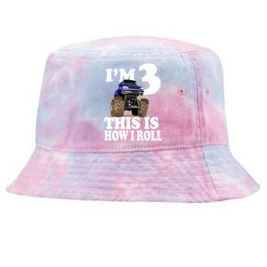 I'm 3 This Is How I Roll Monster Truck Tie-Dyed Bucket Hat