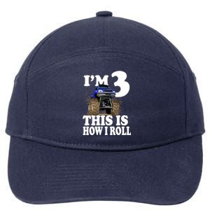 I'm 3 This Is How I Roll Monster Truck 7-Panel Snapback Hat