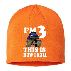 I'm 3 This Is How I Roll Monster Truck Sustainable Beanie