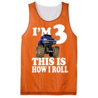 I'm 3 This Is How I Roll Monster Truck Mesh Reversible Basketball Jersey Tank