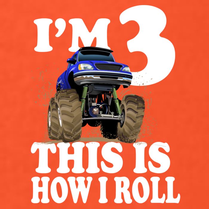 I'm 3 This Is How I Roll Monster Truck Golf Towel