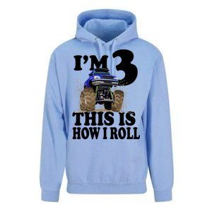 I'm 3 This Is How I Roll Monster Truck Unisex Surf Hoodie