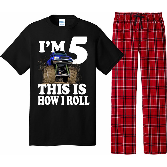 I'm 5 This Is How I Roll Monster Truck Pajama Set