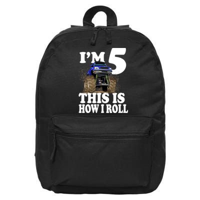 I'm 5 This Is How I Roll Monster Truck 16 in Basic Backpack