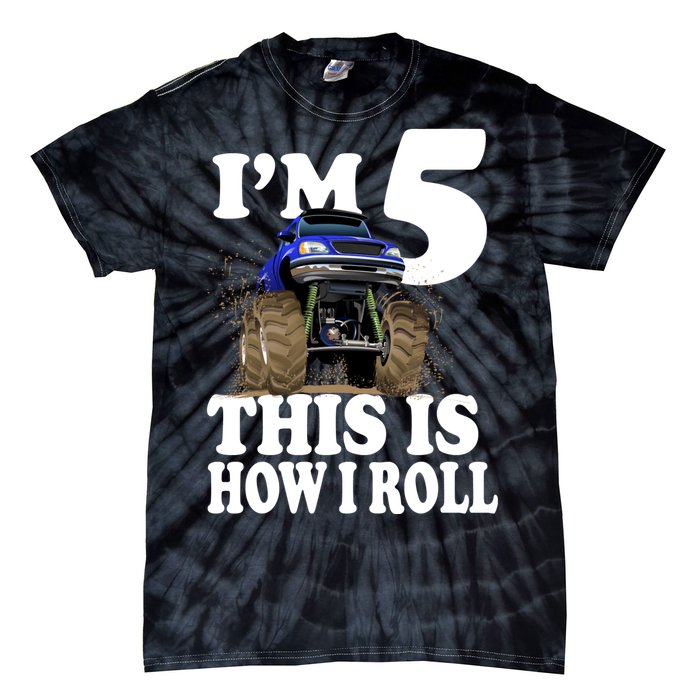 I'm 5 This Is How I Roll Monster Truck Tie-Dye T-Shirt