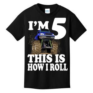 I'm 5 This Is How I Roll Monster Truck Kids T-Shirt