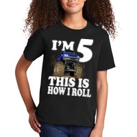 I'm 5 This Is How I Roll Monster Truck Kids T-Shirt