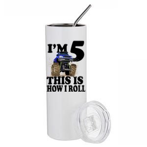 I'm 5 This Is How I Roll Monster Truck Stainless Steel Tumbler