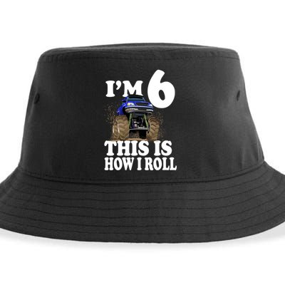 I'm 6 This Is How I Roll Monster Truck Sustainable Bucket Hat