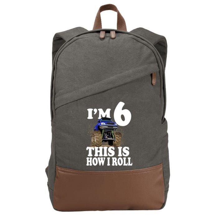 I'm 6 This Is How I Roll Monster Truck Cotton Canvas Backpack