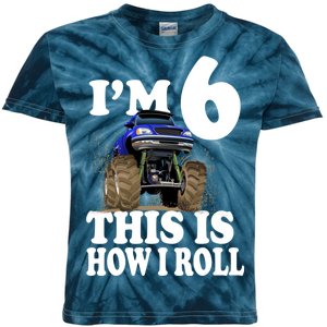 I'm 6 This Is How I Roll Monster Truck Kids Tie-Dye T-Shirt